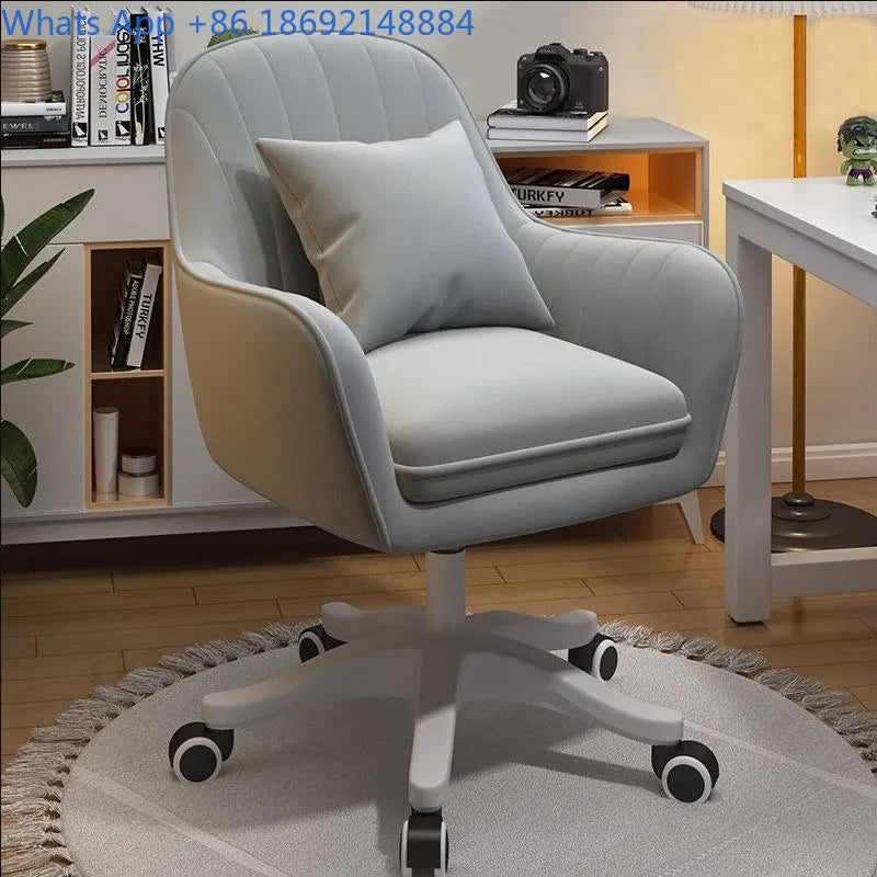 Home Comfortable Long-Sitting Backrest Computer Adjustable Swivel Chair for Girls' Bedroom Dormitory Study Desk Chair