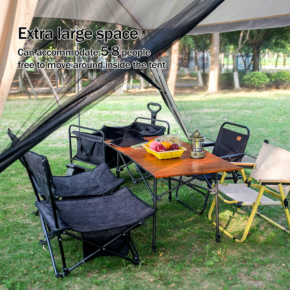 210D Outdoor 6-10p family camping anti-mosquito large canopy Portable folding tent sun protection waterproof beach park pergola