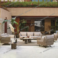 New arrive Nordic outdoor sofa rainproof rattan cafe courtyard hotel garden leisure card seat combination420