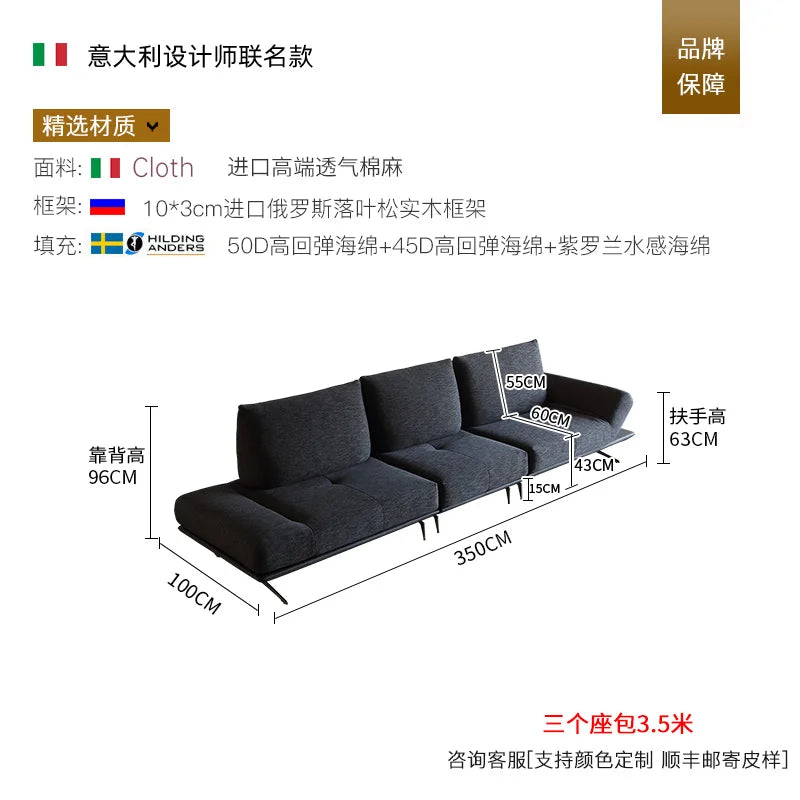 Bedroom Rotatable European Couch Linen Nordic Modern Double Living Room Sofa Chaise Puffs Lounge Luxury Muebles Trendy Furniture