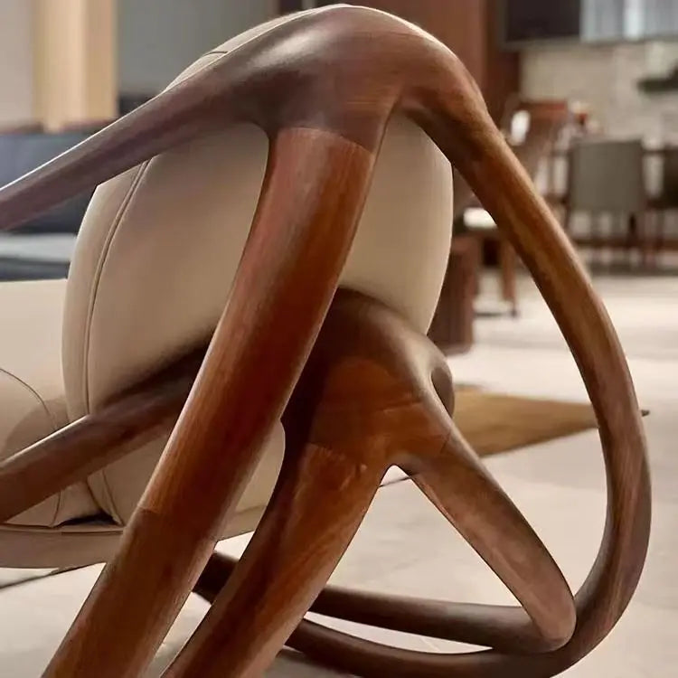 Rocking solid wood sofa recliner balcony black walnut lazy leisure lazy leisure chair