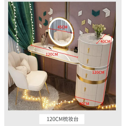 Bedroom Italian Light Luxury Dressing Table Wind Storage Cabinet One Small Apartment Makeup Dresser