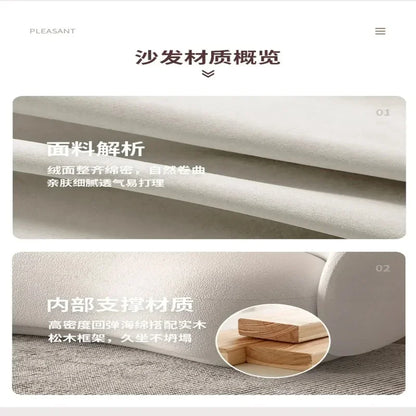 Minimalist Arc Shaped Sofa for Living Room - Modern Cashew Design