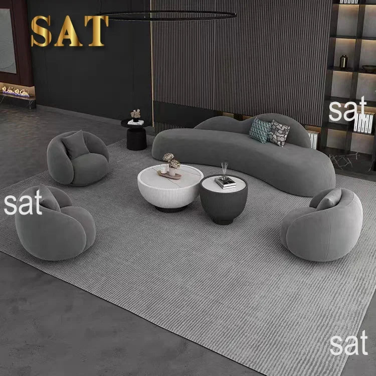 m Living Room Italy Sofa Set Customize Lambwool Leather Fabric Modular Sofa Set Modern Modern Leather Lounge Curved Sofa l