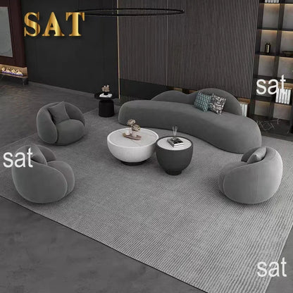 m Living Room Italy Sofa Set Customize Lambwool Leather Fabric Modular Sofa Set Modern Modern Leather Lounge Curved Sofa l