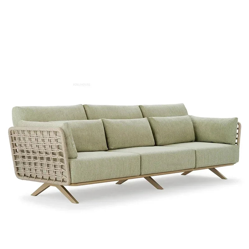 Nordic Designer Outdoor Garden Sofas Villa Leisure Area Lazy Sofa Home Balcony Sofa Chair Combination Luxury Outdoor Furniture L