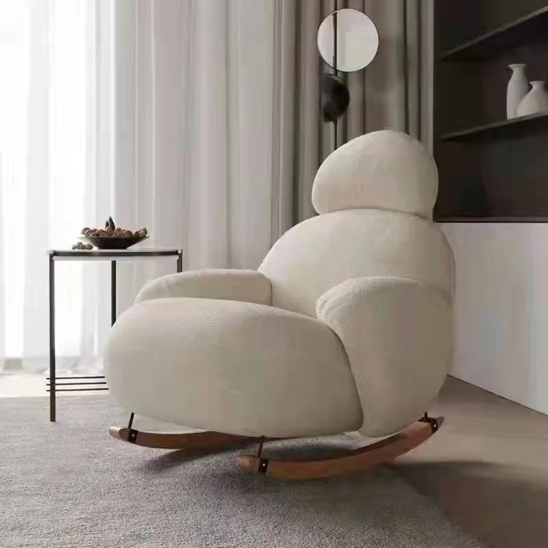 Modern simple living room bedroom leisure sofa lazy balcony leisure recliner bay window small apartment solid wood