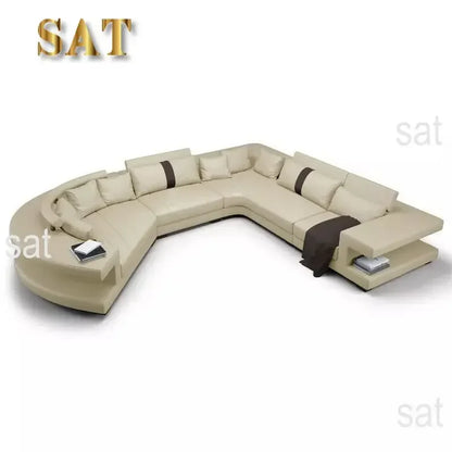 New Arrival Modern Living Room Leather Sofa, Lounge Chair, Living Room Designer Combination Sofa, U-shaped Sofa, Luxury Leather