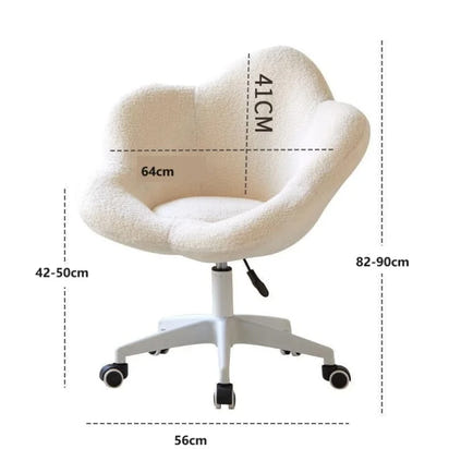 Formwell Home Office Chair with Mid-Back Upholstered Modern Tufted Computer Task Chair Swivel Height Adjustable lambswool