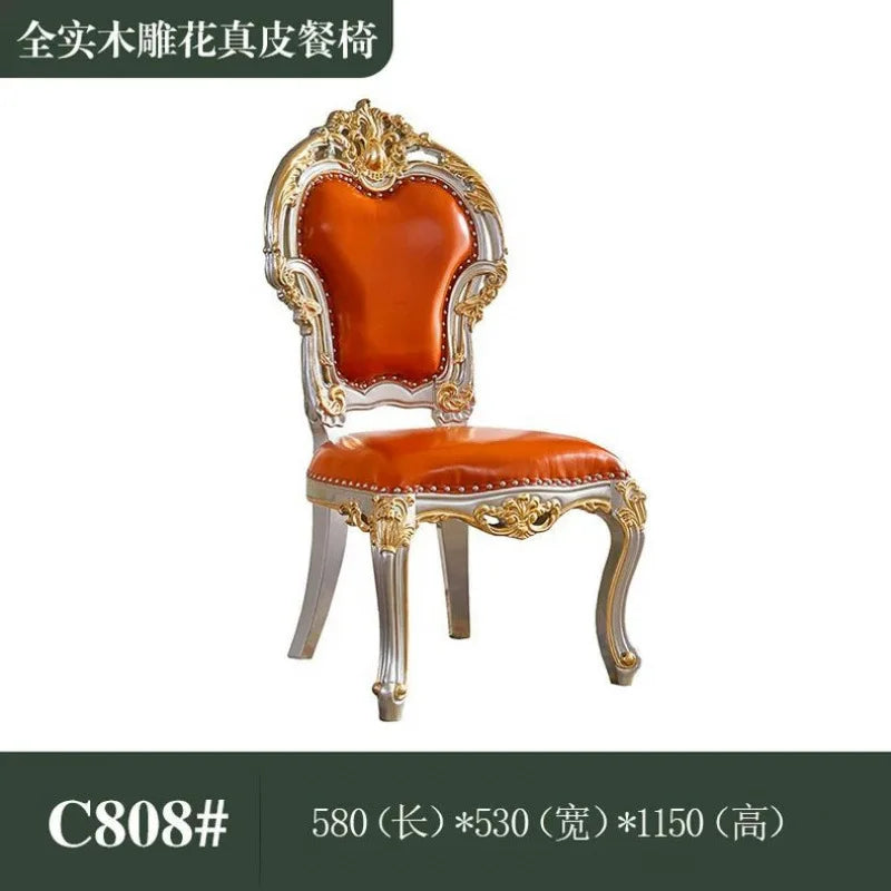 CL combination dining table and chairs all solid wood flower dining table villa restaurant household rectangular dining table