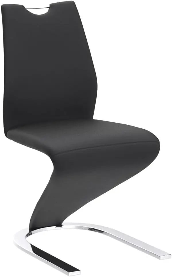 Mermaid Dining Chairs Set of 2, Modern Kitchen Dining Room Armless Upholstered Side Chairs in PU Leather Cushion Seat