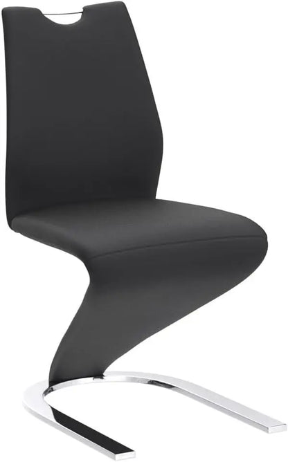 Mermaid Dining Chairs Set of 2, Modern Kitchen Dining Room Armless Upholstered Side Chairs in PU Leather Cushion Seat