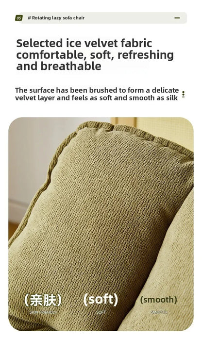 New Rotating Sofa Chair,adjustable Backrest Rotating Leisure Chair Swivel Chair Living Room Balcony Fabric Lazy Sofa