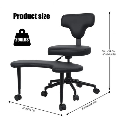 Height Adjustable Criss-Cross Desk Chair with Wheels And Lumbar Support Fidget-Friendly Office Chair for Dynamic Comfort