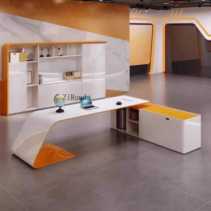 Painted desk simple modern fashion light luxury boss table creative president table and chair combination