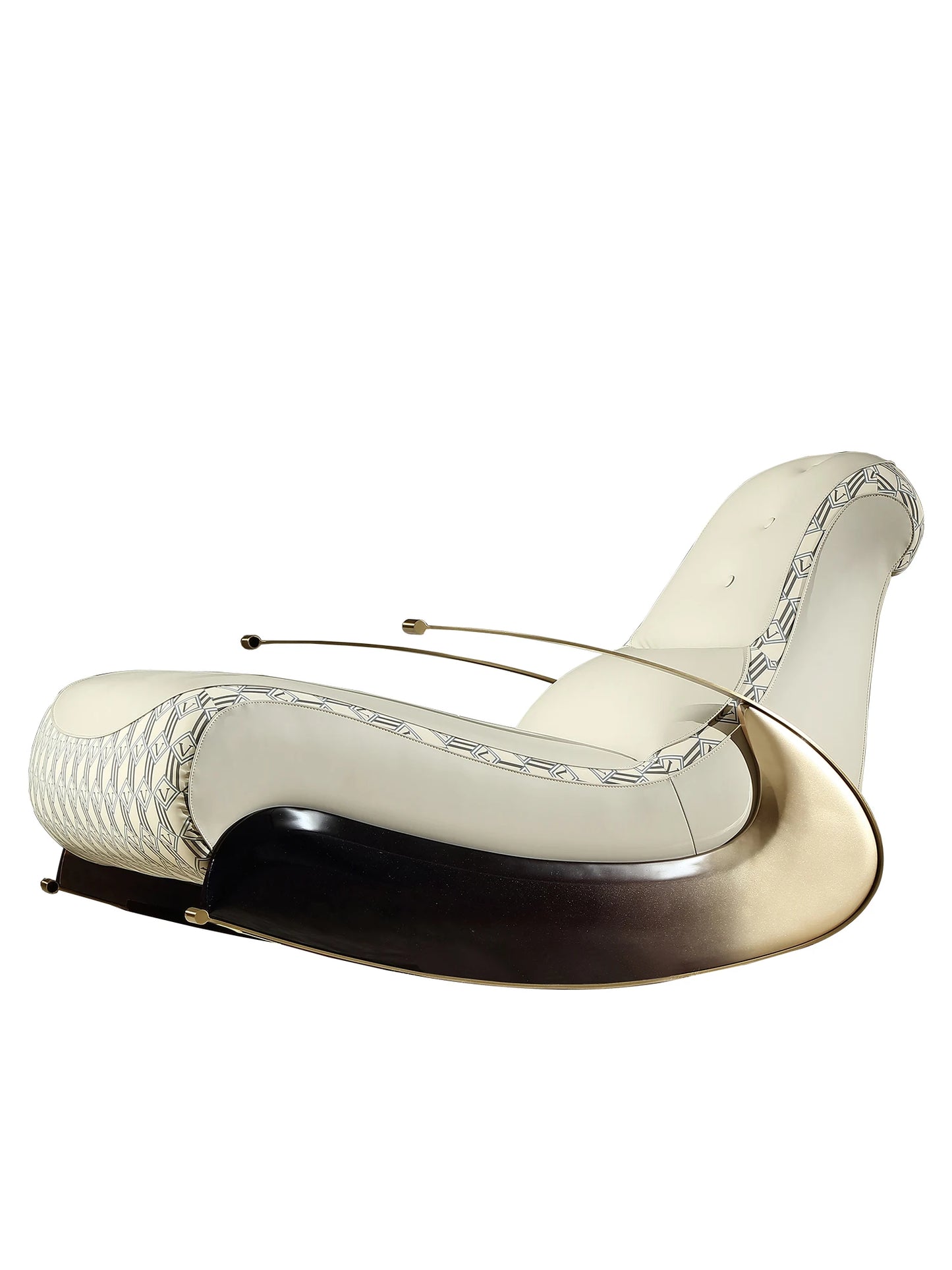 Modern Italian light luxury rocking chair leather recliner leisure single sofa rocking