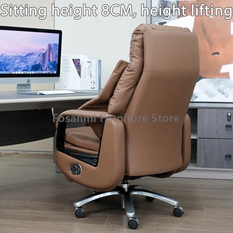Electric Comfortable Boss Executives Office Chair Leather Reclining Soft Home Computer Chairs Ergonomic Gaming Desk Swivel Chair