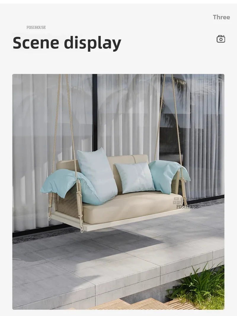 Nordic Patio Swings Indoor Balcony Hanging Basket Chair Home Single Double Rope Hanging Basket Hanging Chairs Outdoor Furniture