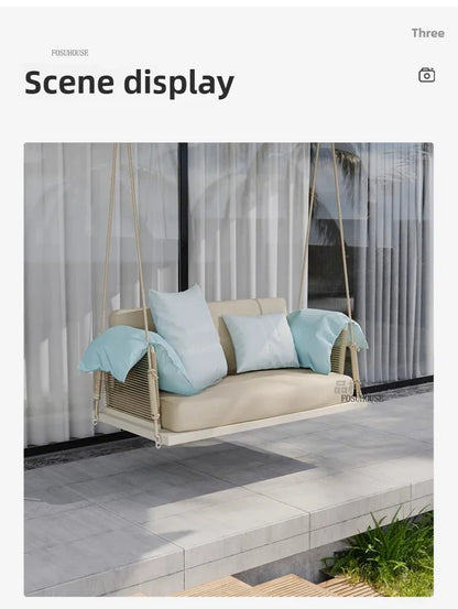 Nordic Patio Swings Indoor Balcony Hanging Basket Chair Home Single Double Rope Hanging Basket Hanging Chairs Outdoor Furniture