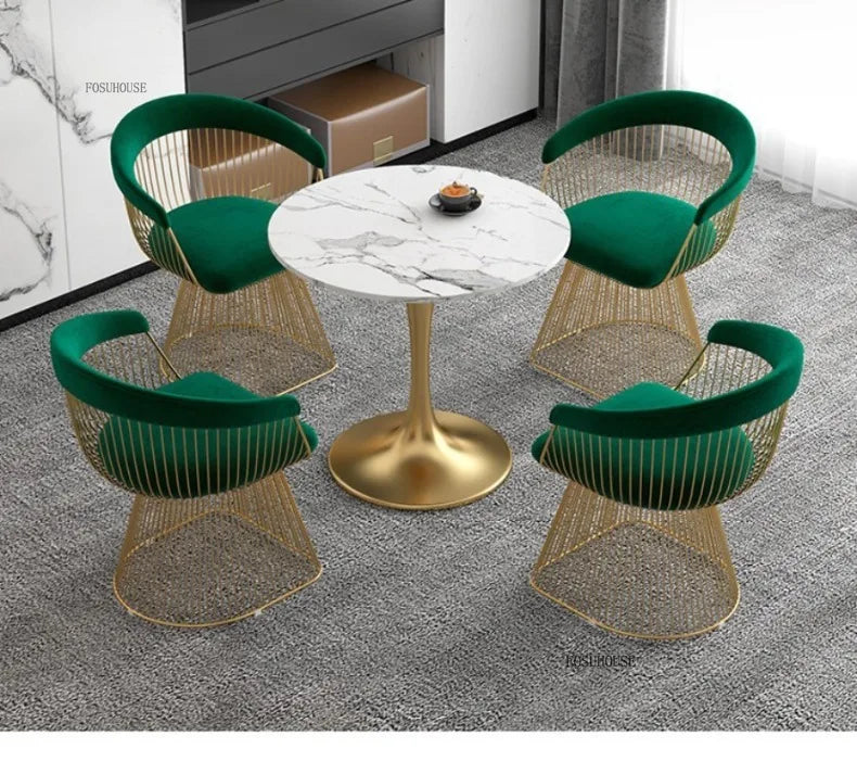 Nordic Designer Living Room Chair for Hotel Lobby Small Apartment Hollow Back Chairs Senior Leisure Creative Armchair for Cafe T