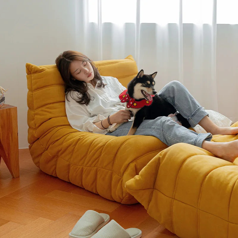 Caterpillar Lazy Sofa Recumbable Sleeping Single Sofa Balcony Leisure Home Chair Bedroom Living Room Small Sofa