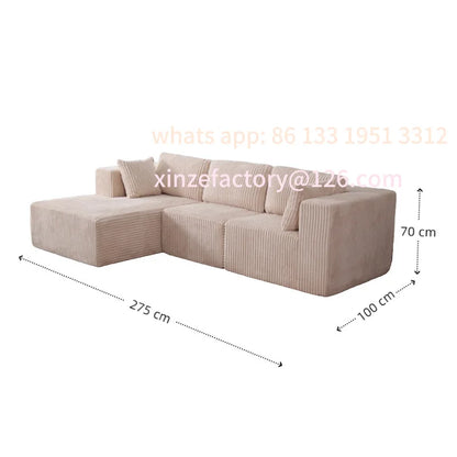 Customizable vacuum compression sofa folding Italian simple sitting and sleeping large apartment living room corduroy popularity
