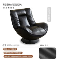 Medieval oil wax leather single sofa chair living room balcony leather casual lazy can lie down designer high-end single chair