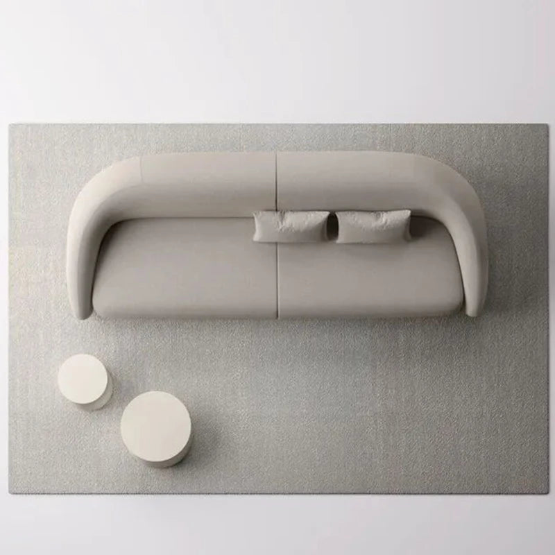 Italian minimalist large curved sofa living room small apartment light luxury designer fabric sofa