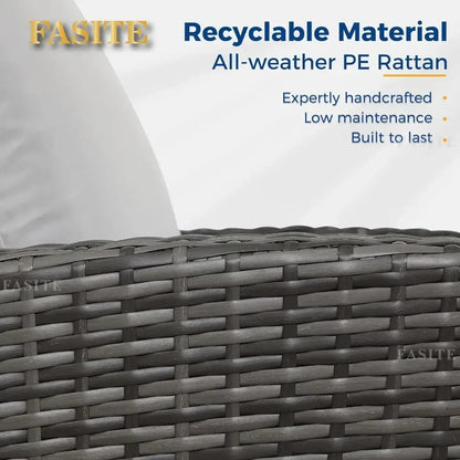 Wicker Conversation Set for Porch Deck Camping Gray Rattan Sofa Chair With Cushion  Camping Table Patio Furniture Outdoor Set