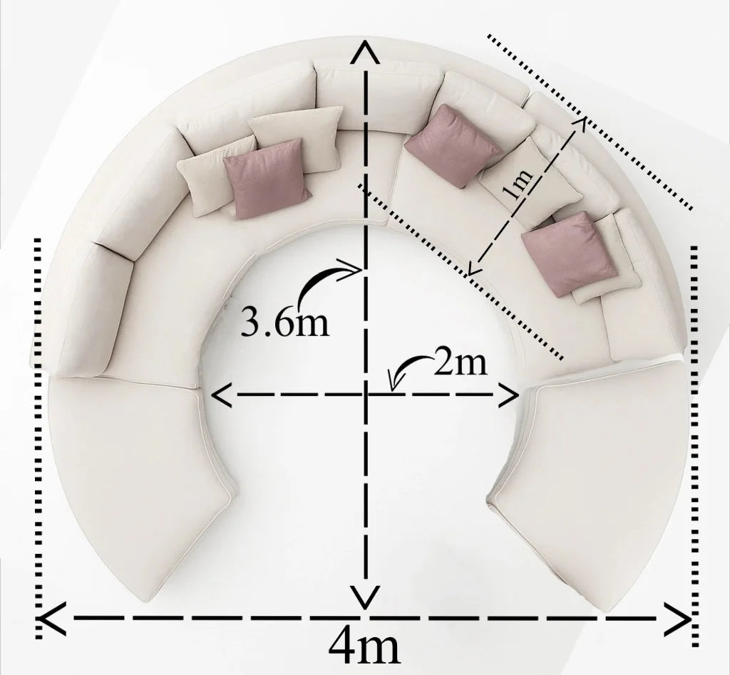 Modern Design Large Circular Sofa Combination Living Room Sofa Light Luxury Hotel Lobby Reception Beauty Salon Club Leisure Sofa