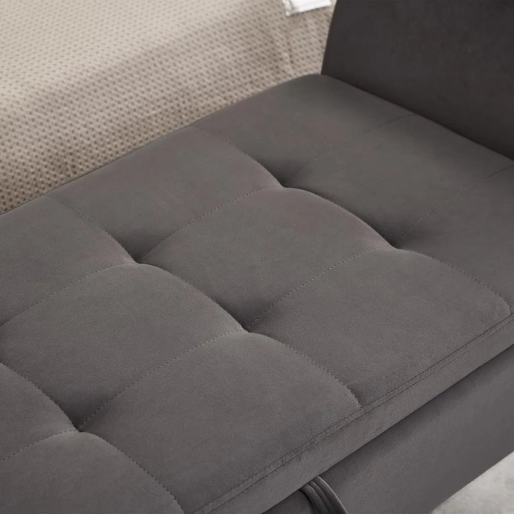 Storage Bench, Velvet Upholstered Bed Bench, 51