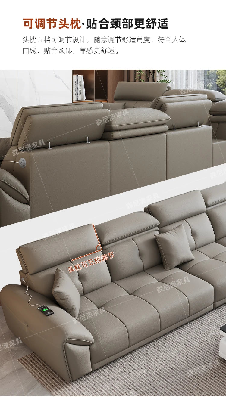Modern Minimalist Sofa Leather Recliner Corner Living Room Sofa Relaxing Comfortable Muebles Para Habitacion Home Accessories