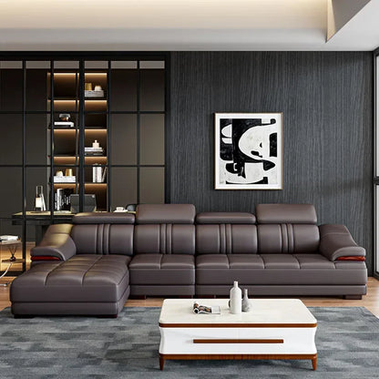 Floor Designer Living Room Sofas Couch Leather Nordic Minimalist Sofas Relaxing Room Decor Sillon Cama Lounge Suite Furniture