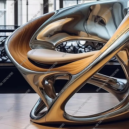 Nordic designer creative leisure chair living room balcony single sofa negotiation chair hollow electroplating chair