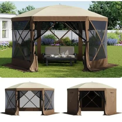 Pop Up  Tent 6-Sided Pop-up Gazebo Sn Tent with Mesh Windows Outdoor  Shelter Tent with Carrying Bag Large Shade Tents for Camp