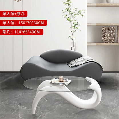 Bedroom sofa small apartment living room two people small orange modern simple beauty salon room personalized creative furniture