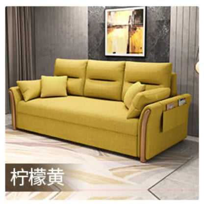Multifunctional foldable sofa bed dual-purpose retractable small apartment storage single push-pull bed technology fabric