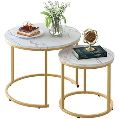 Coffee Tables, Round Nesting Tables Set of 2,Tables, Stacking Nesting Tables for Living Room, Circle Coffee Tables, Side Tables
