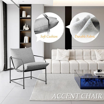 Accent Chair Living Room Chairs Comfy Reading Chair For Bedroom Upholstered Lounge Chair Mid Century Modern Arm Chair Sling