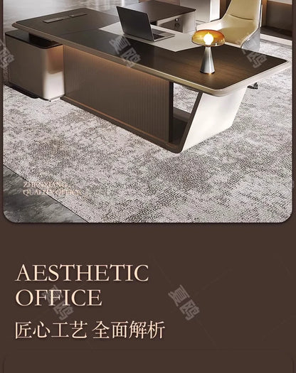 High Quality Light LuxuryOffice Desk Boss L Shaped Work Manager Computer Desks Executive Shelf Escritorio Oficina Furniture
