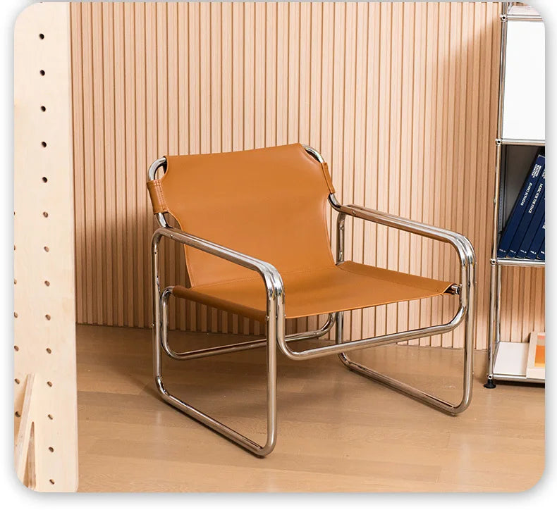 JOYLIVE Single Sofa Chair Designer Bauhaus Casual Chair Stainless Steel Saddling Coffee Chair Shooting Prop New Dropshipping