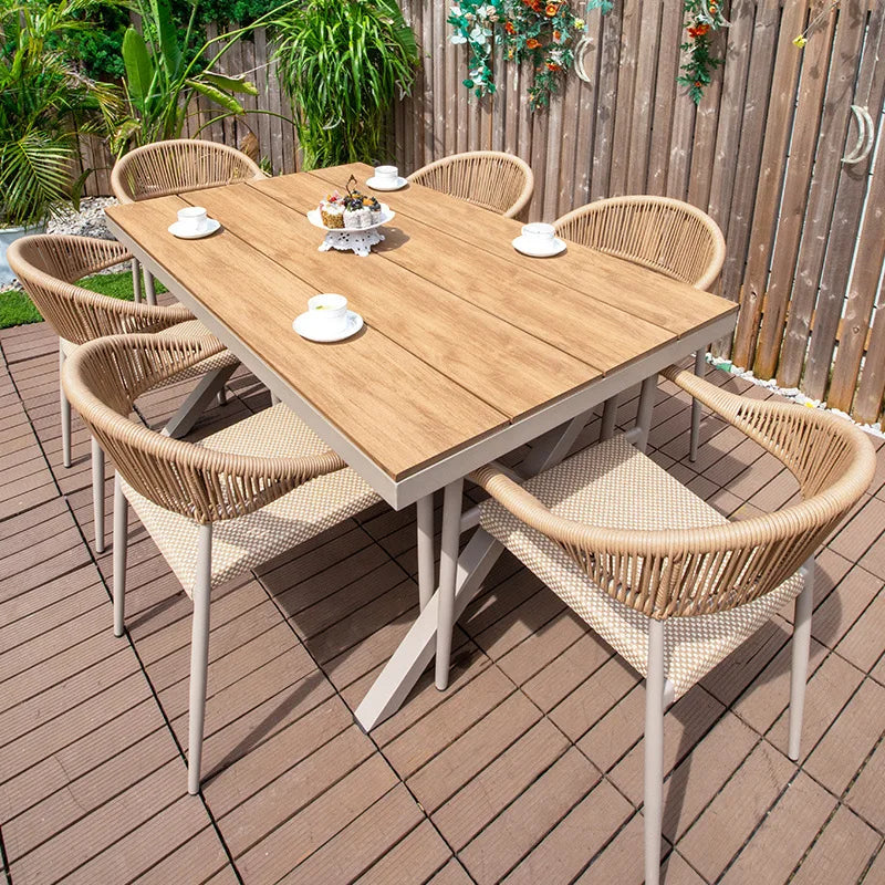 Outdoor table and chair courtyard villa leisure open-air balcony rattan chair Internet celebrity waterproof sunscreen garden
