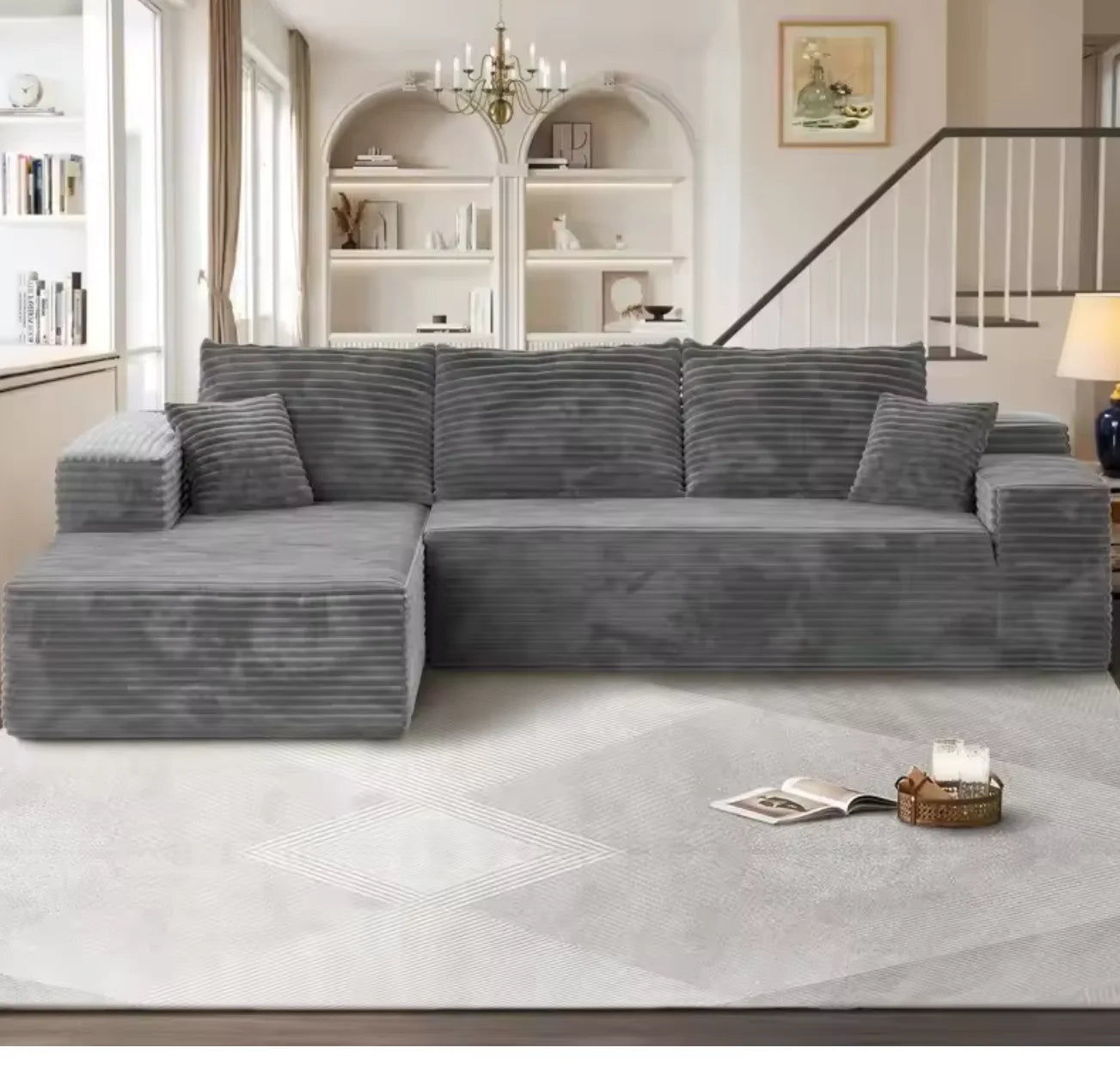 Modern Giant Memory Foam Vacuum-Compressed Sofa Bed Couch Built-Up Style for Living Room Bedroom Fabric Upholstery for Hotels