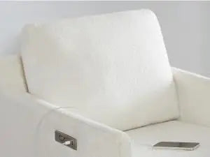 Swivel Accent Chair with Electric Footrests, Living Room Sofa Chair with Power Motor, USB and Type-C Ports, Cream