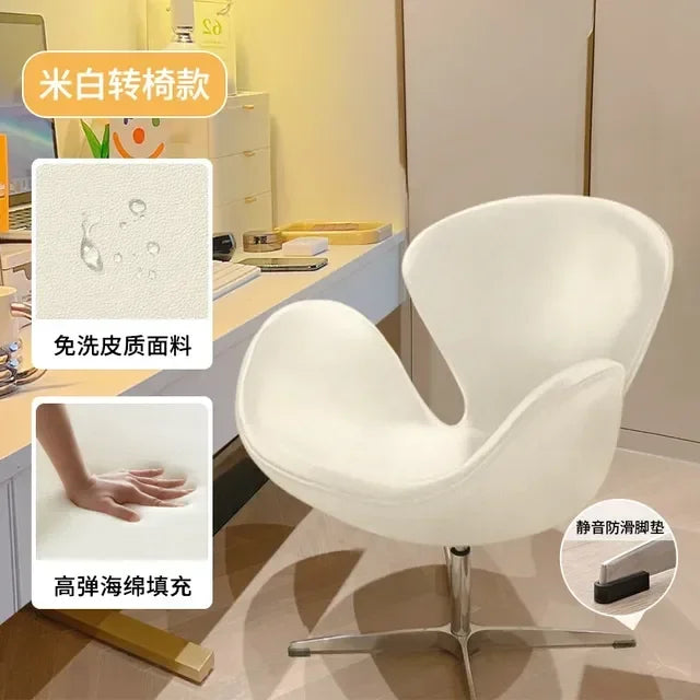 New Computer Chair, Home Bedroom Girls Makeup Chair, Comfortable Sedentary Dressing Table Stool, Sherpa Lift Swivel Chair