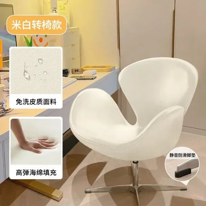 New Computer Chair, Home Bedroom Girls Makeup Chair, Comfortable Sedentary Dressing Table Stool, Sherpa Lift Swivel Chair