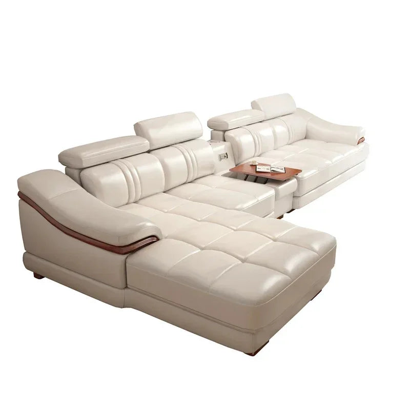 Long - lasting Genuine leather sofa, cowhide top layer, large and small unit, living room corner combination