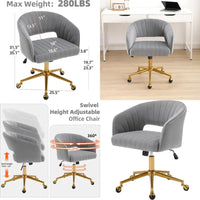 elegant gray office desk chairs, contemporary velvet swivel chairs, adjustable height vanity seats with metallic base, ergonomic