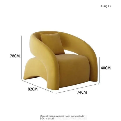 Casual Fabric Single Sofa Nordic Simple Living Room Furniture with Armrest and Backrest Lounge Chair Modern Light Luxury Balcony