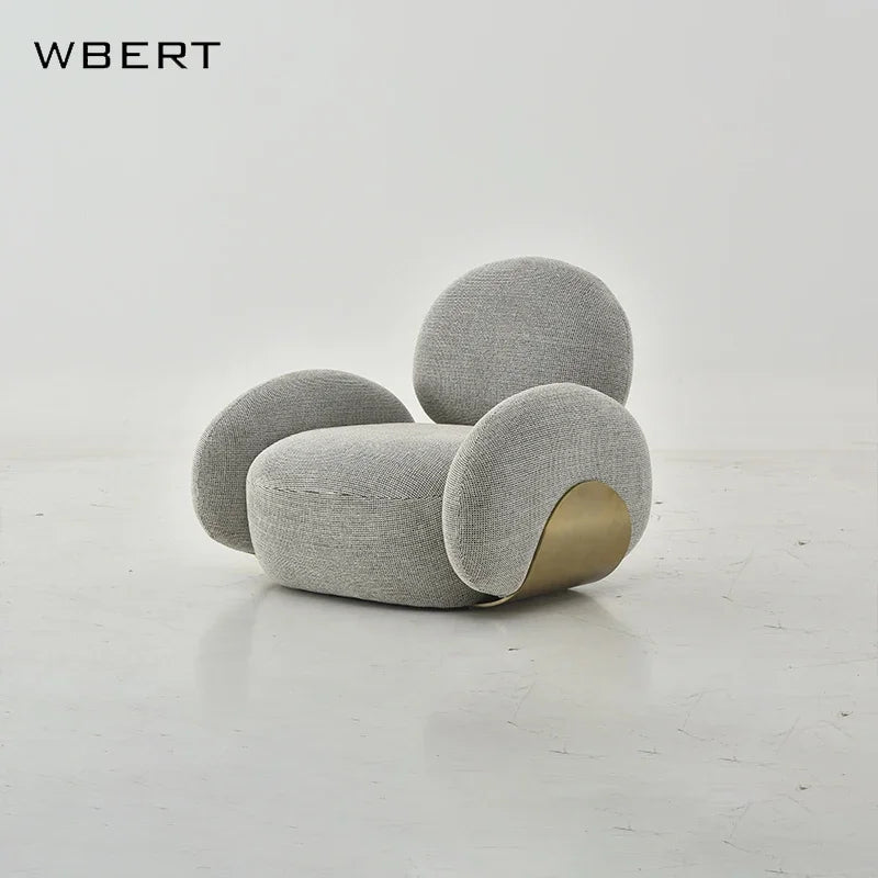 Nordic Lamb Fleece Single Sofa Chair For Home Bedroom Dining Clothing Store Beauty Salon Leisure-backrest Chair